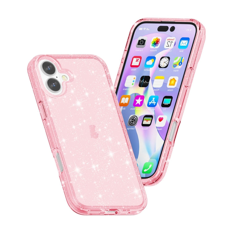 For iPhone 16 Shockproof Terminator Glitter Powder Phone Case