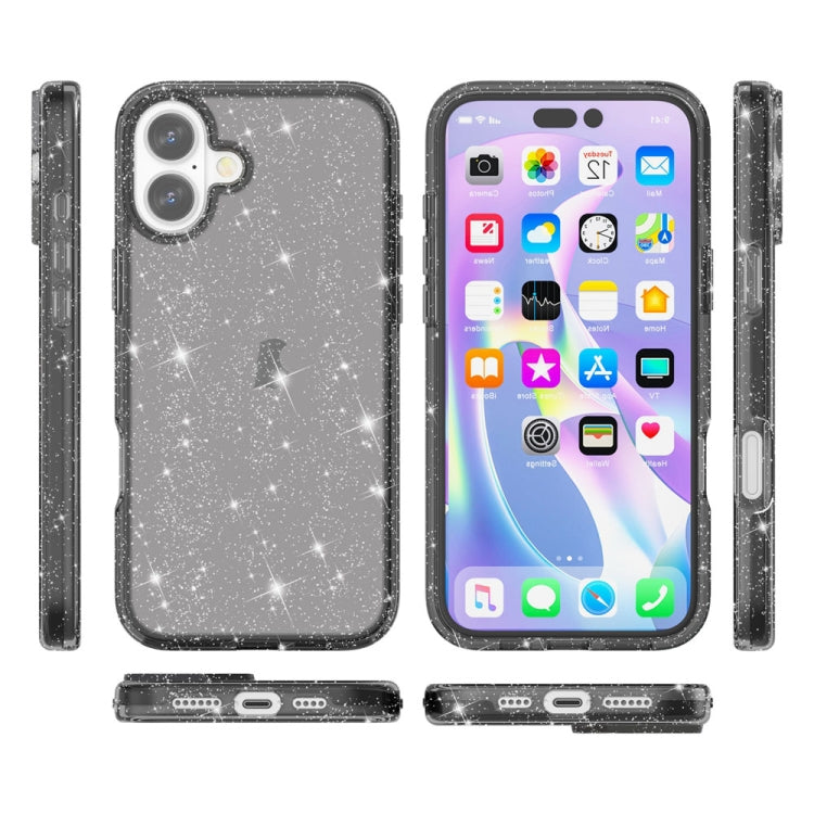 For iPhone 16 Shockproof Terminator Glitter Powder Phone Case