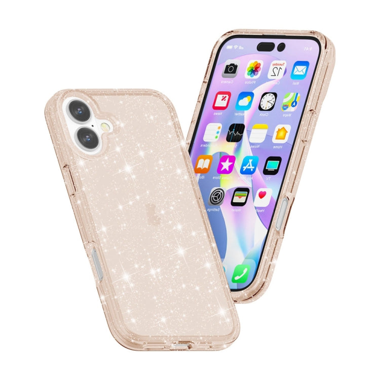 For iPhone 16 Shockproof Terminator Glitter Powder Phone Case