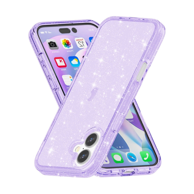 For iPhone 16 Shockproof Terminator Glitter Powder Phone Case