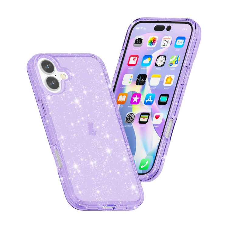 For iPhone 16 Shockproof Terminator Glitter Powder Phone Case