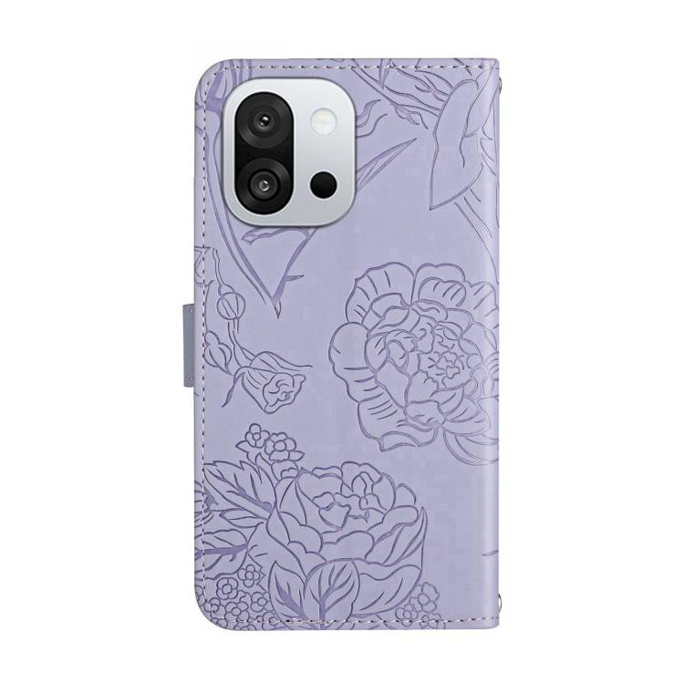 For OnePlus 13T Skin Feel Butterfly Peony Embossed Leather Phone Case