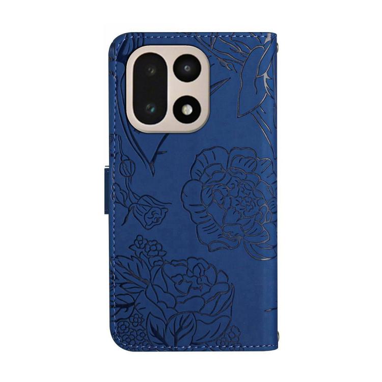 For OnePlus 15 5G Skin Feel Butterfly Peony Embossed Leather Phone Case