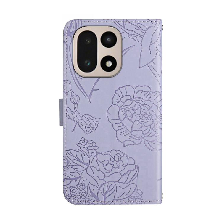 For OnePlus 15 5G Skin Feel Butterfly Peony Embossed Leather Phone Case