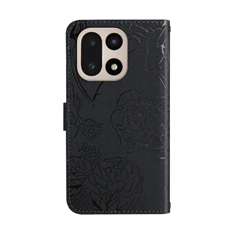 For OnePlus 15 5G Skin Feel Butterfly Peony Embossed Leather Phone Case