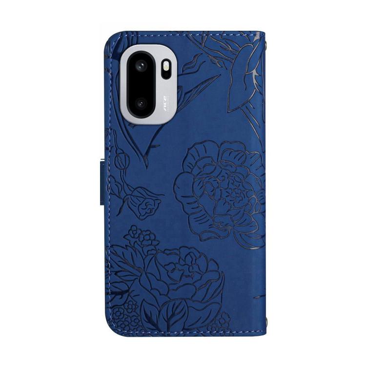 For OnePlus 15R Skin Feel Butterfly Peony Embossed Leather Phone Case