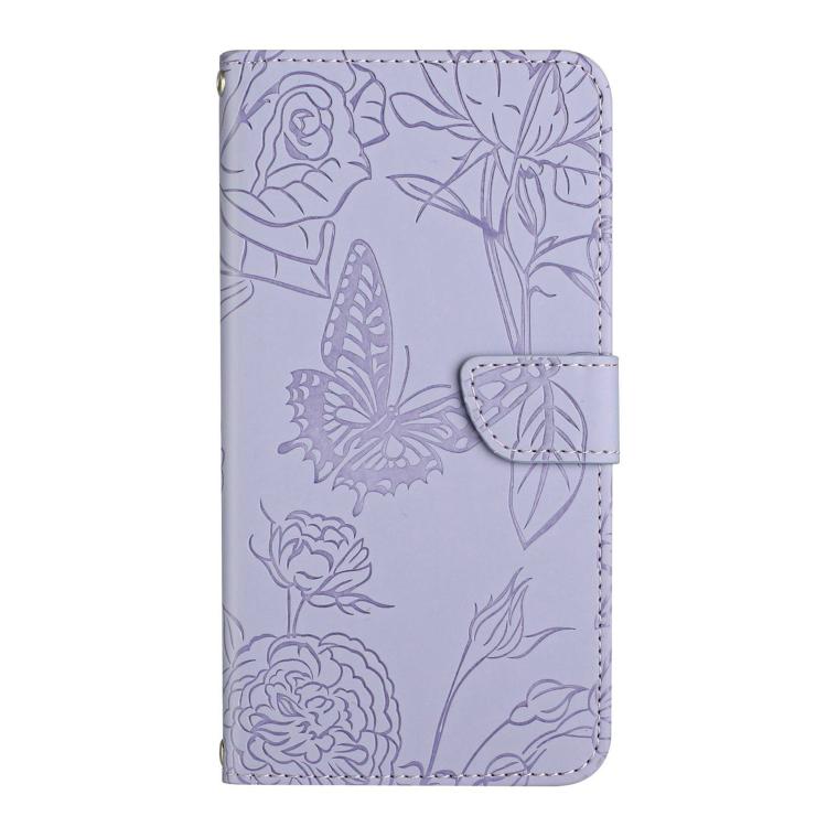 For OnePlus 15R Skin Feel Butterfly Peony Embossed Leather Phone Case