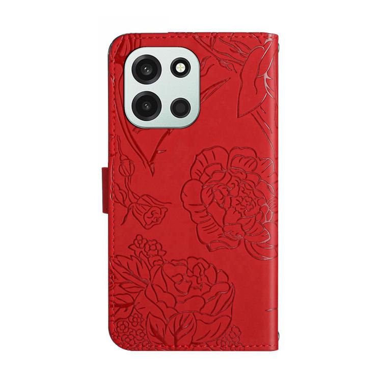 For OnePlus Nord 6 5G Skin Feel Butterfly Peony Embossed Leather Phone Case
