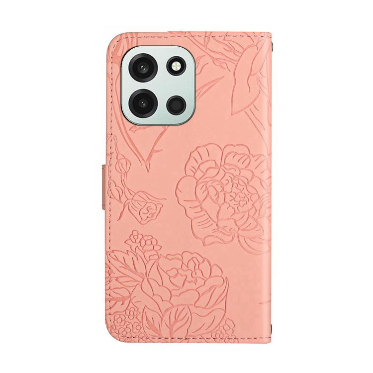 For OnePlus Nord 6 5G Skin Feel Butterfly Peony Embossed Leather Phone Case