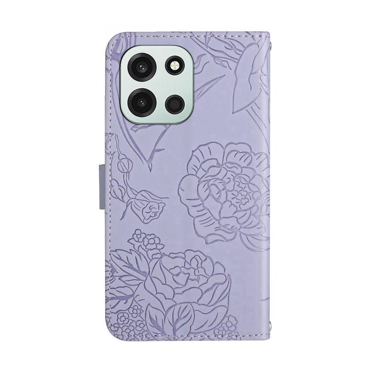 For OnePlus Nord 6 5G Skin Feel Butterfly Peony Embossed Leather Phone Case