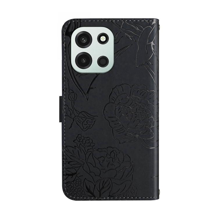 For OnePlus Nord 6 5G Skin Feel Butterfly Peony Embossed Leather Phone Case