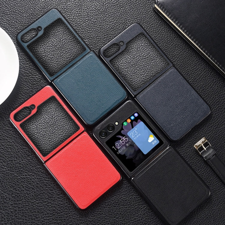 For Samsung Galaxy Z Flip6 / Flip7 FE Genuine Leather Shockproof Protective Phone Case