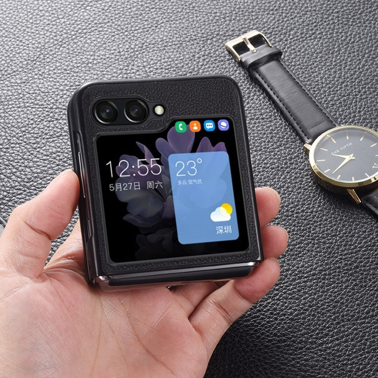 For Samsung Galaxy Z Flip6 / Flip7 FE Genuine Leather Shockproof Protective Phone Case
