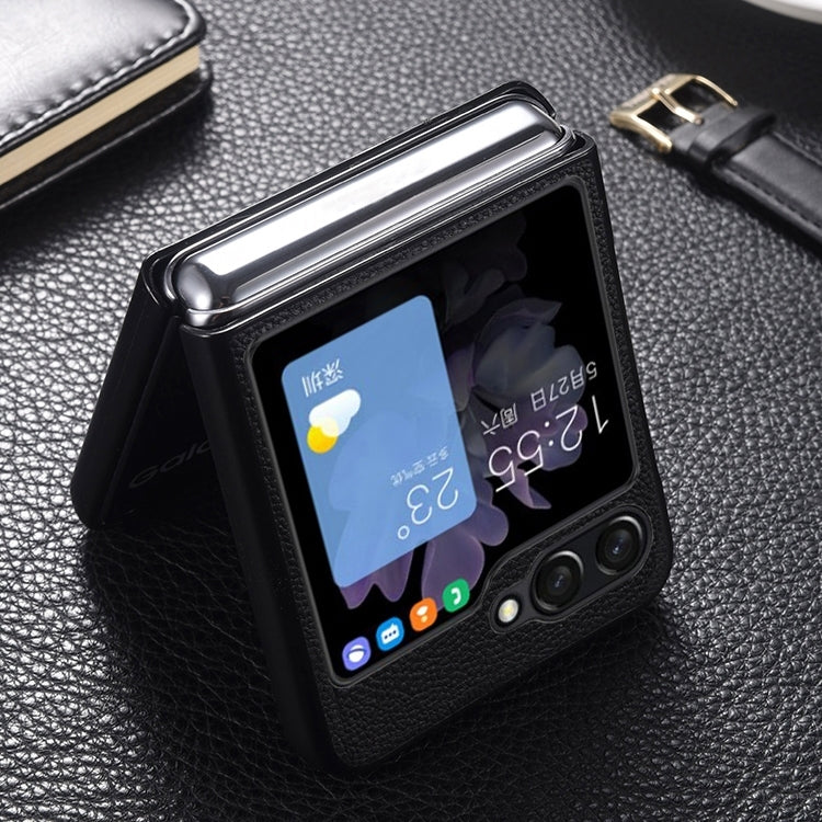 For Samsung Galaxy Z Flip6 / Flip7 FE Genuine Leather Shockproof Protective Phone Case