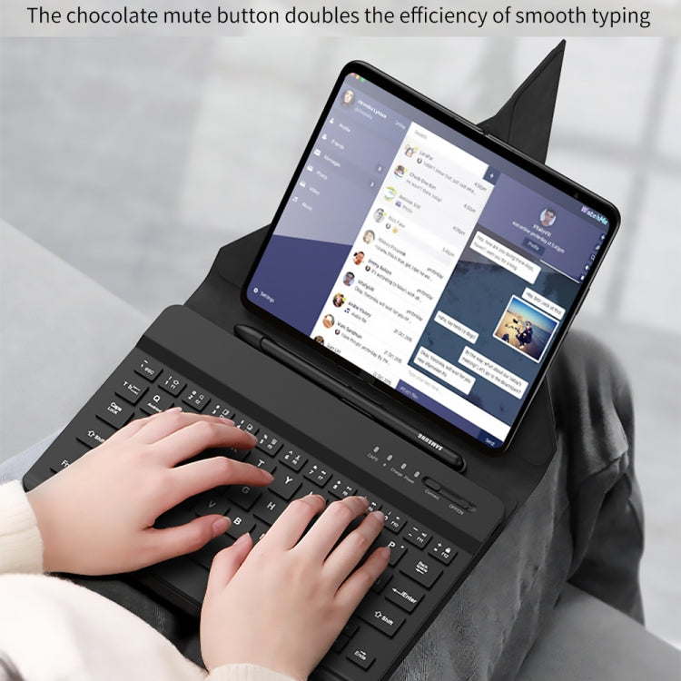 For Samsung Galaxy Z Fold5 GKK Magnetic Folding Bluetooth Keyboard Leather Case with Pen