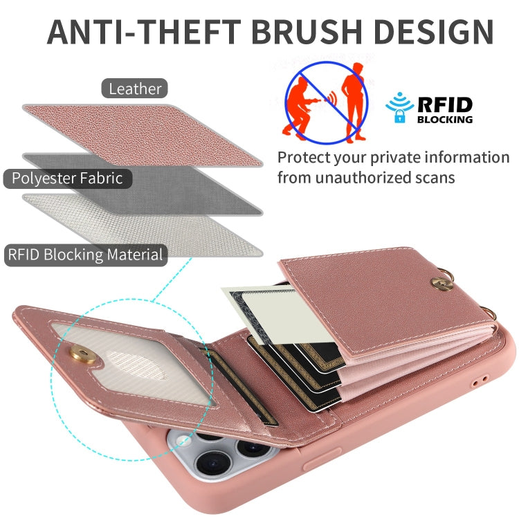 For iPhone 16 Pro Max Crossbody Lanyard Zipper Wallet Leather Phone Case