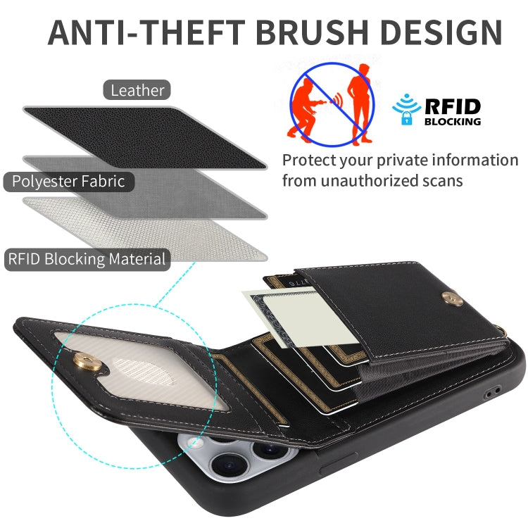 For iPhone 16 Pro Max Crossbody Lanyard Zipper Wallet Leather Phone Case