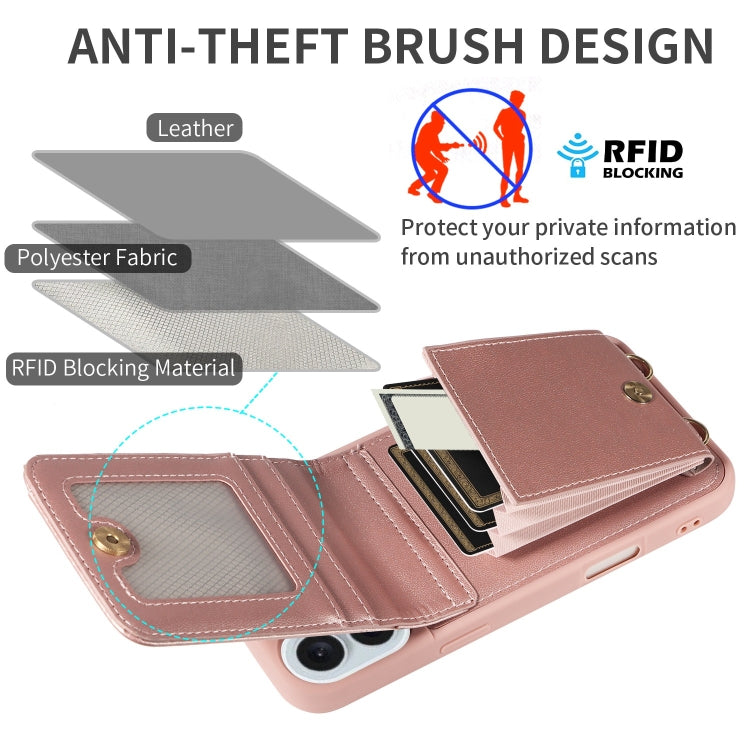 For iPhone 16 Plus Crossbody Lanyard Zipper Wallet Leather Phone Case