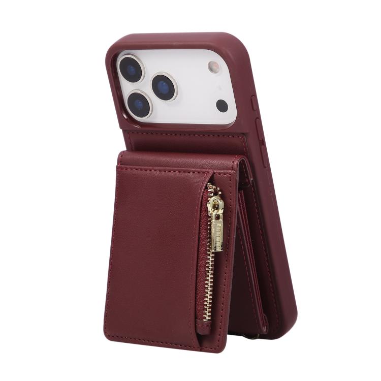 For iPhone 17 Pro Max Crossbody Lanyard Zipper Wallet Leather Phone Case