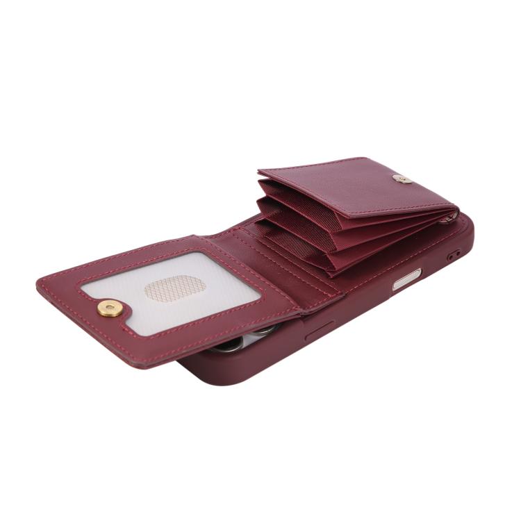 For iPhone 17 Pro Max Crossbody Lanyard Zipper Wallet Leather Phone Case