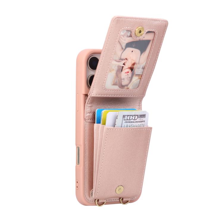 For iPhone 17 Pro Max Crossbody Lanyard Zipper Wallet Leather Phone Case