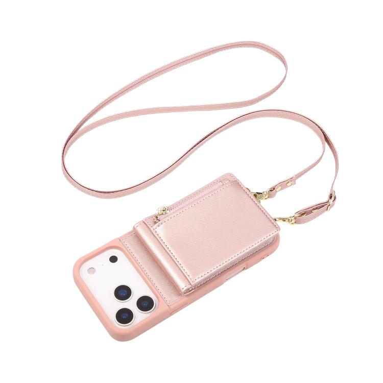 For iPhone 17 Pro Max Crossbody Lanyard Zipper Wallet Leather Phone Case