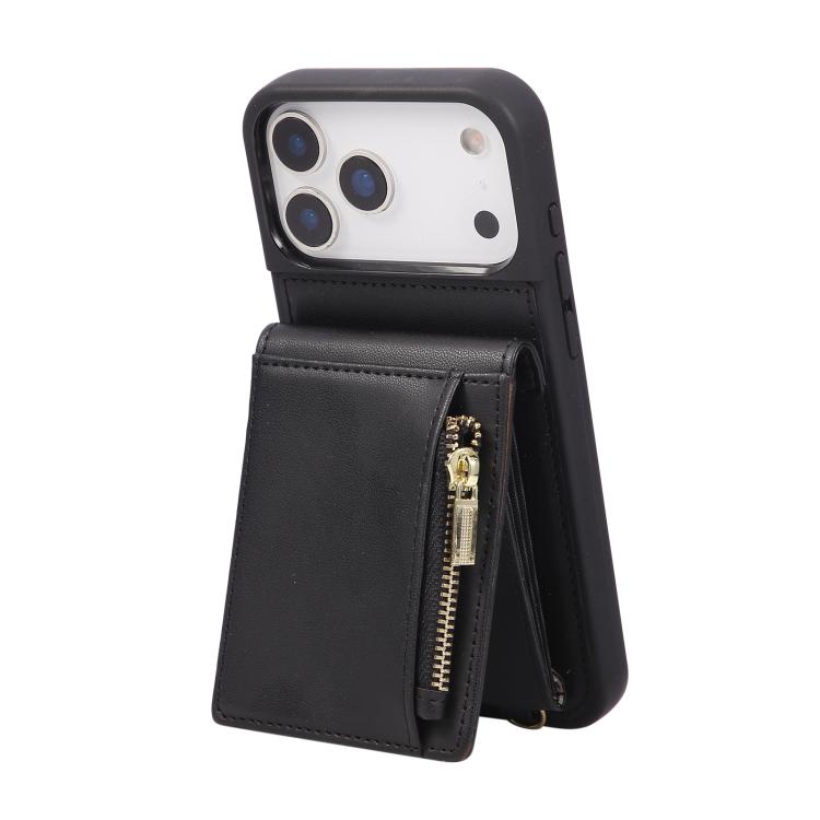 For iPhone 17 Pro Crossbody Lanyard Zipper Wallet Leather Phone Case