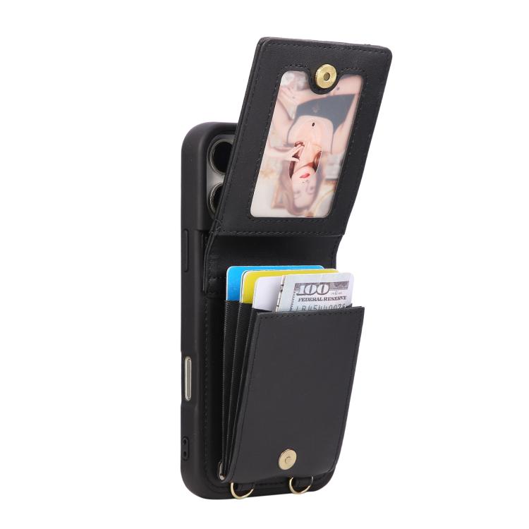 For iPhone 17 Pro Crossbody Lanyard Zipper Wallet Leather Phone Case