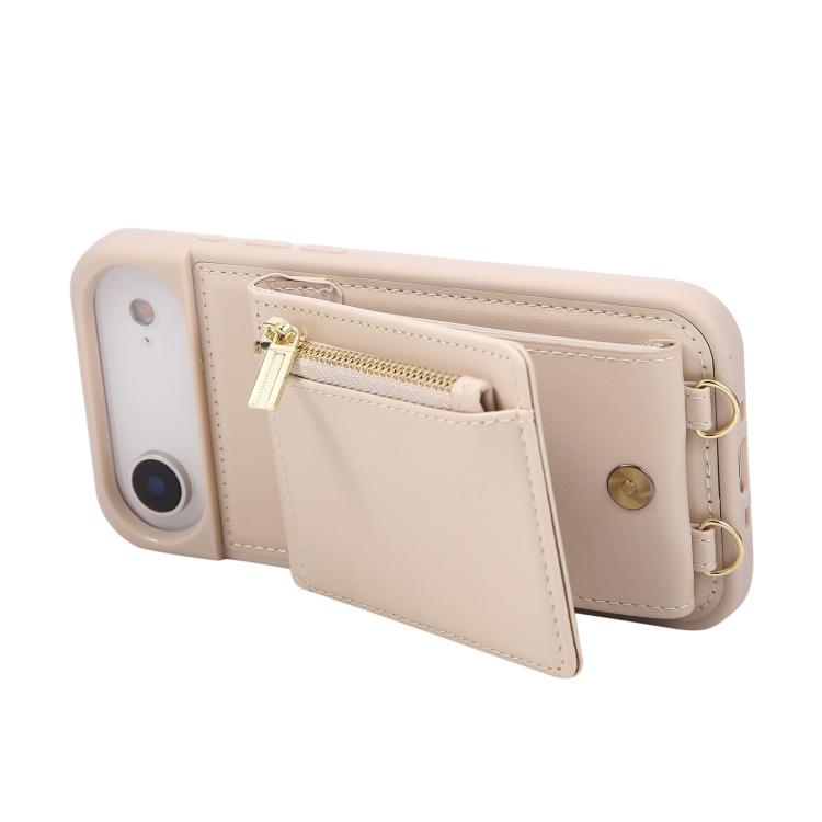 For iPhone Air Crossbody Lanyard Zipper Wallet Leather Phone Case