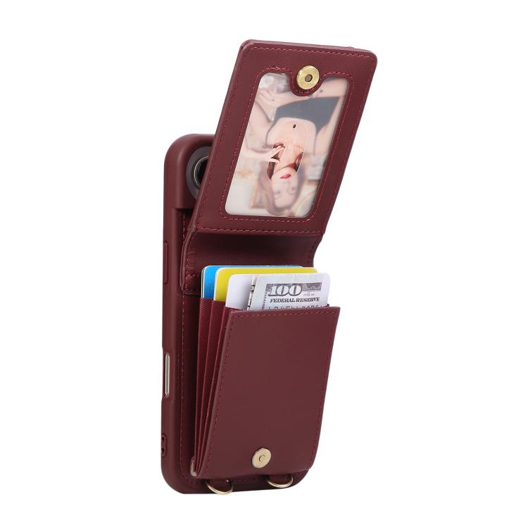 For iPhone Air Crossbody Lanyard Zipper Wallet Leather Phone Case