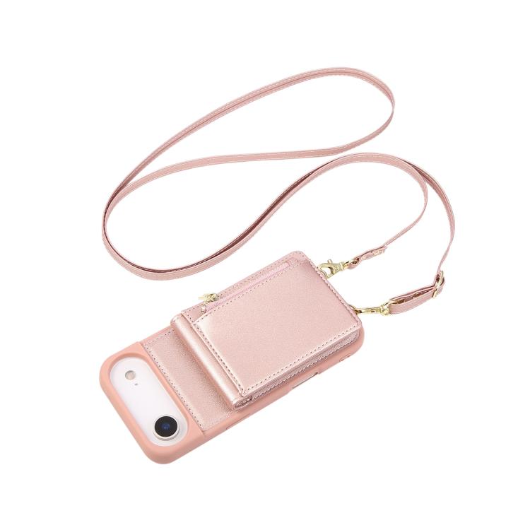 For iPhone Air Crossbody Lanyard Zipper Wallet Leather Phone Case