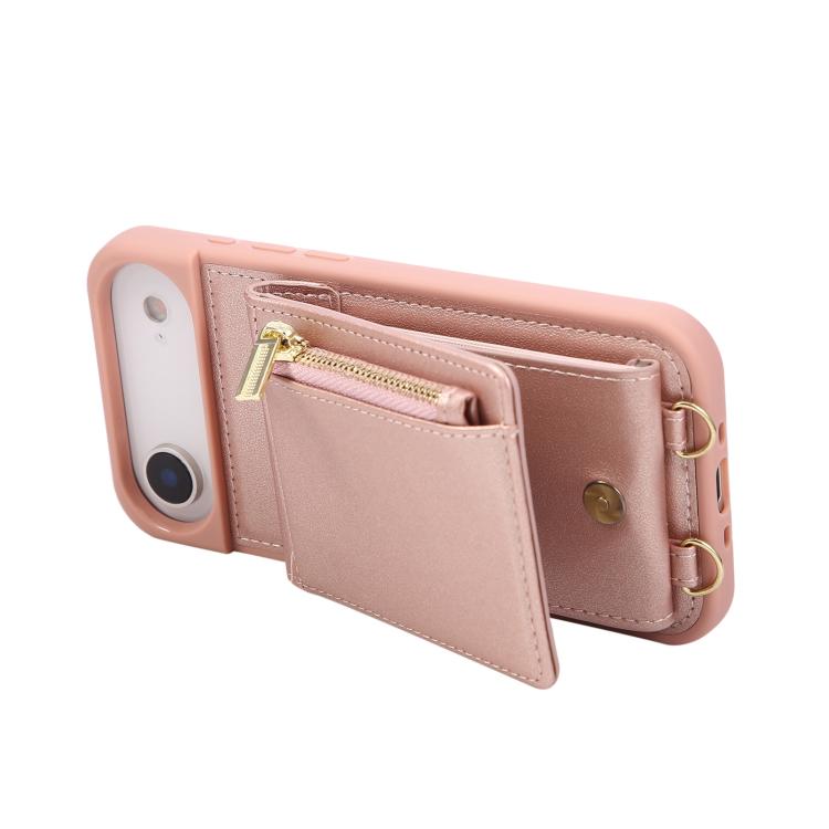 For iPhone Air Crossbody Lanyard Zipper Wallet Leather Phone Case