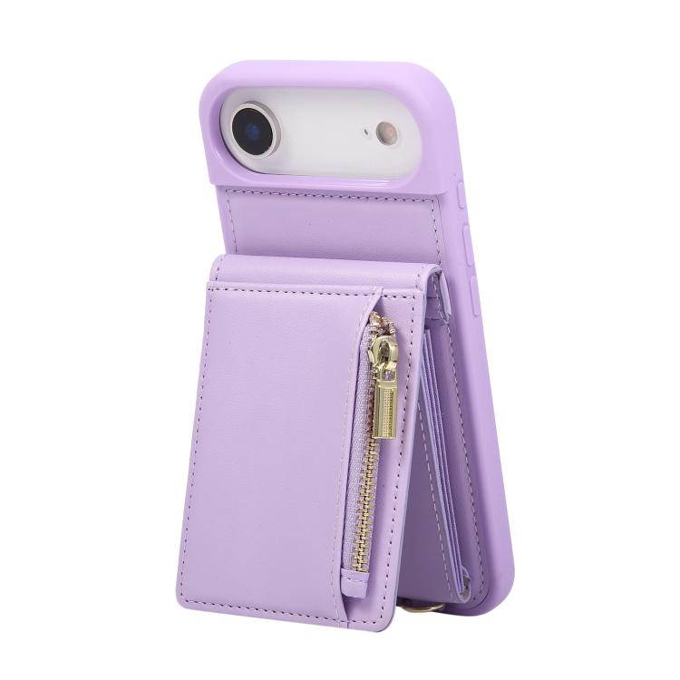 For iPhone Air Crossbody Lanyard Zipper Wallet Leather Phone Case