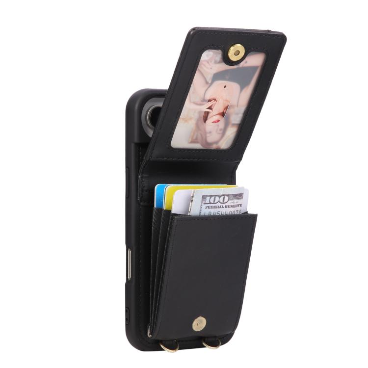 For iPhone Air Crossbody Lanyard Zipper Wallet Leather Phone Case