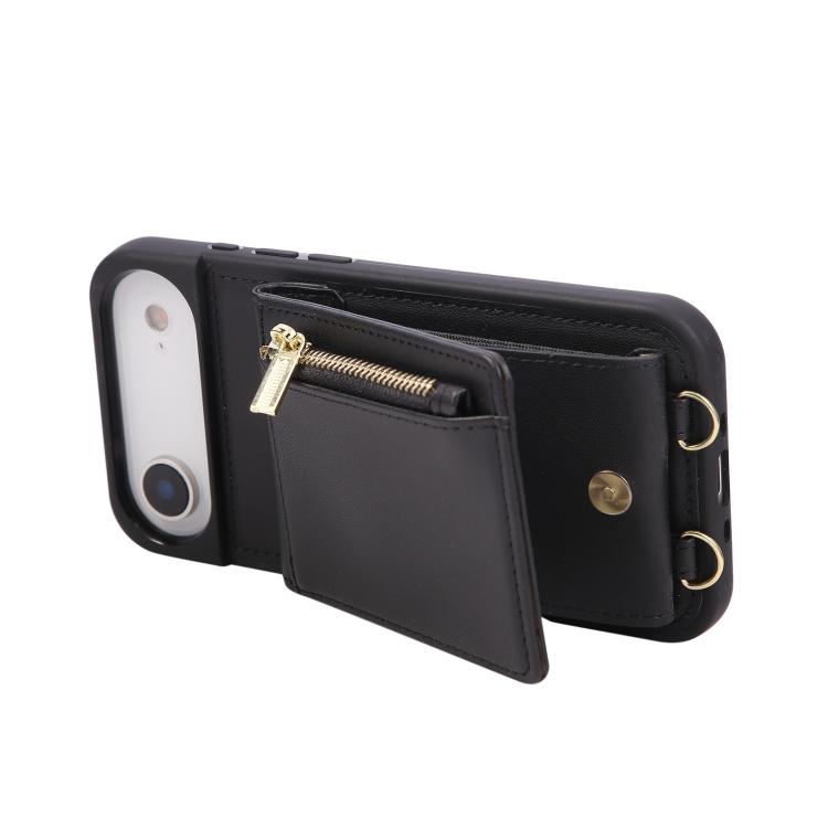 For iPhone Air Crossbody Lanyard Zipper Wallet Leather Phone Case