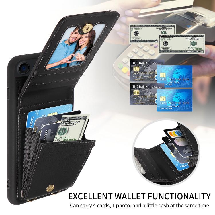 For iPhone Air Crossbody Lanyard Zipper Wallet Leather Phone Case