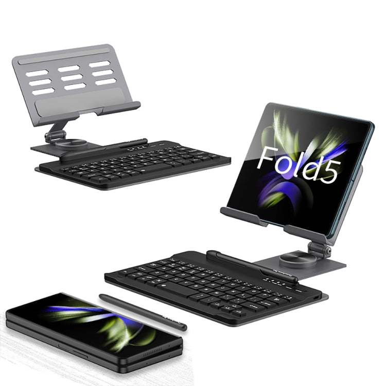 For Samsung Galaxy Z Fold5 GKK Folding Bluetooth Keyboard Holder with Pen + Holder + Keyboard + Mouse