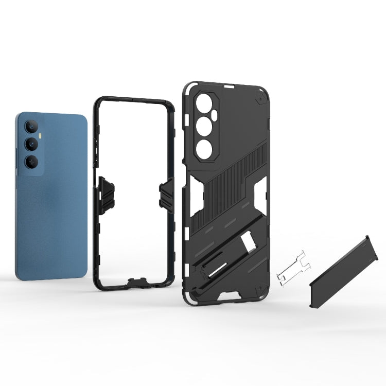 For Realme C65 4G Global Punk Armor 2 in 1 PC + TPU Phone Case with Holder