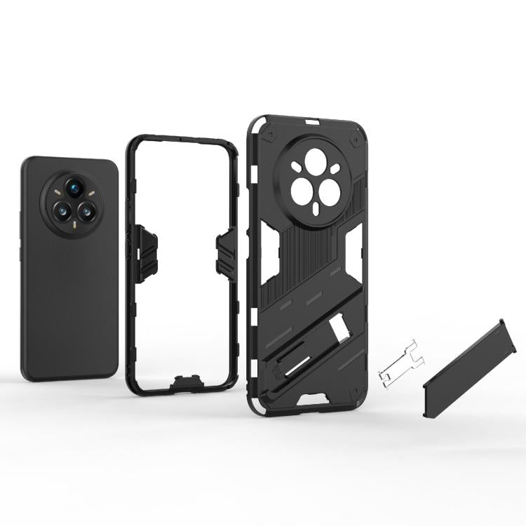 For Realme 14 Pro+ 5G Punk Armor 2 in 1 PC + TPU Phone Case with Holder
