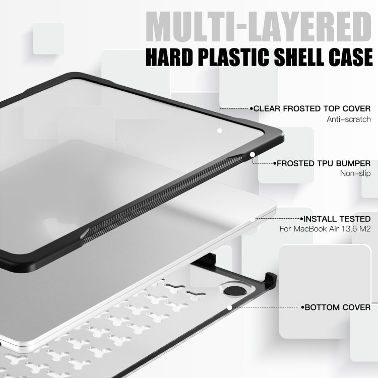 For MacBook Air 13.6 inch A2681 2022 Translucent Laptop Protective Case