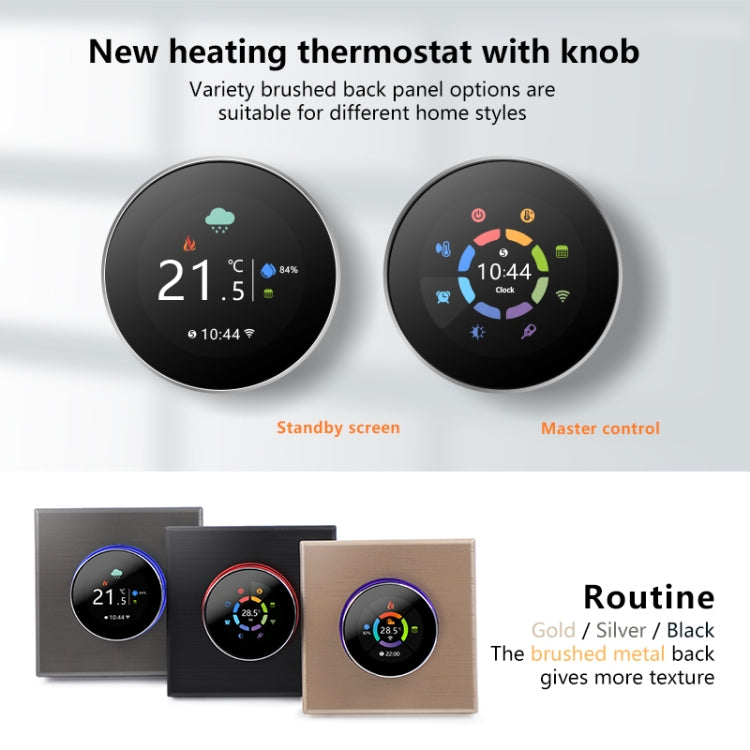 BHT-7000-GALW 95-240V AC 3A Smart Knob Water Heating Thermostat with Internal Sensor & WiFi Connection