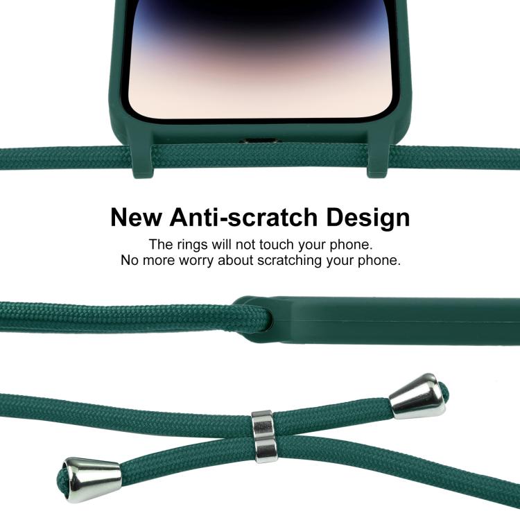 For iPhone 17 Pro Max Crossbody Lanyard Liquid Silicone Case  - Clover Green
