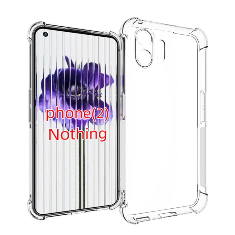For Nothing Phone 2 Shockproof Non-slip Thickening TPU Phone Case(Transparent)