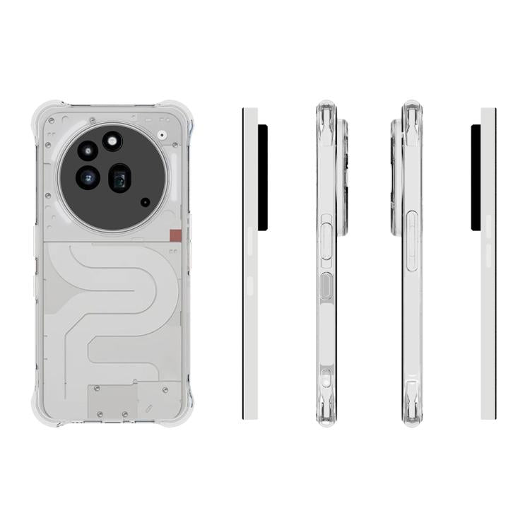 For Nothing Phone 3a Pro Shockproof Non-slip Thickening TPU Phone Case - Transparent