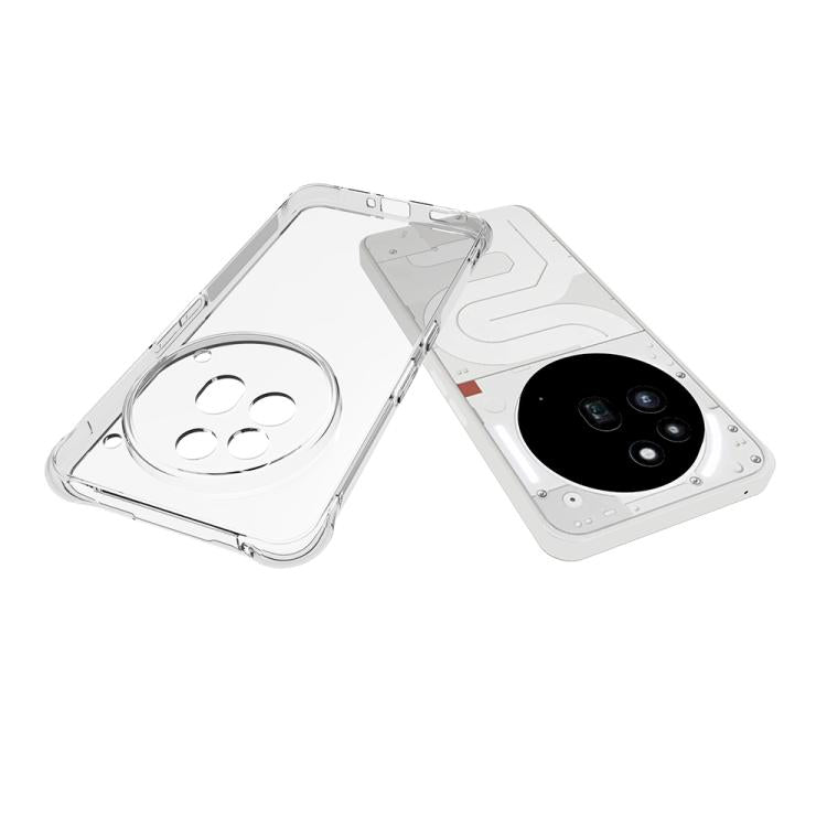 For Nothing Phone 3a Pro Shockproof Non-slip Thickening TPU Phone Case - Transparent