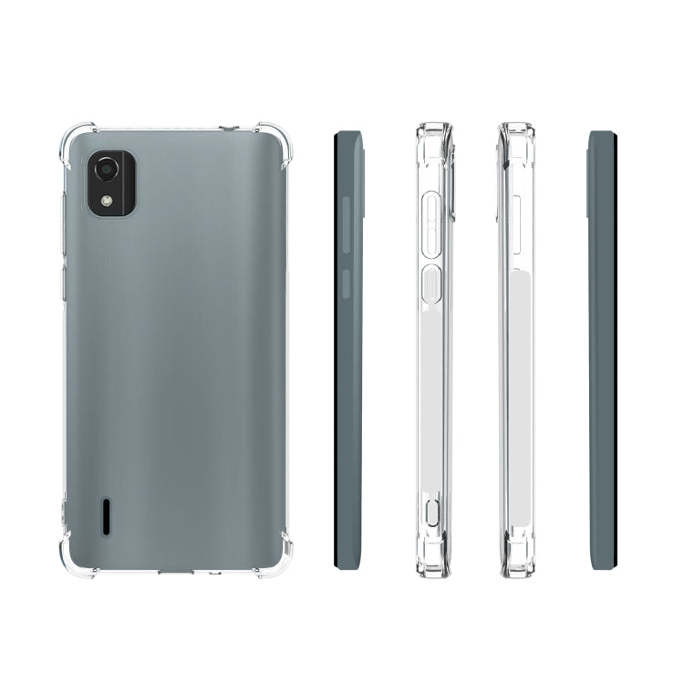 For Nokia C2 2nd Edition Shockproof Non-slip Thickening TPU Phone Case - Transparent