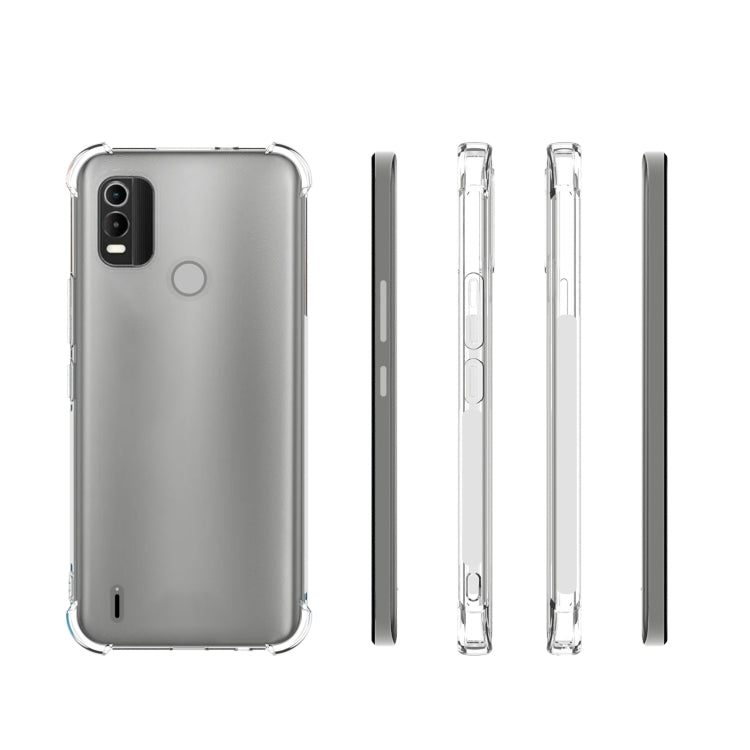 For Nokia C21 Plus Shockproof Non-slip Thickening TPU Phone Case - Transparent