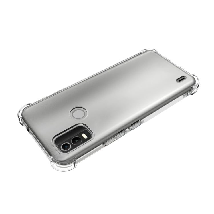 For Nokia C21 Plus Shockproof Non-slip Thickening TPU Phone Case - Transparent