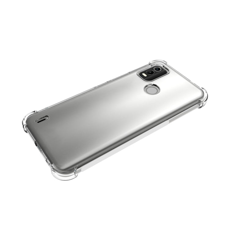 For Nokia C21 Plus Shockproof Non-slip Thickening TPU Phone Case - Transparent