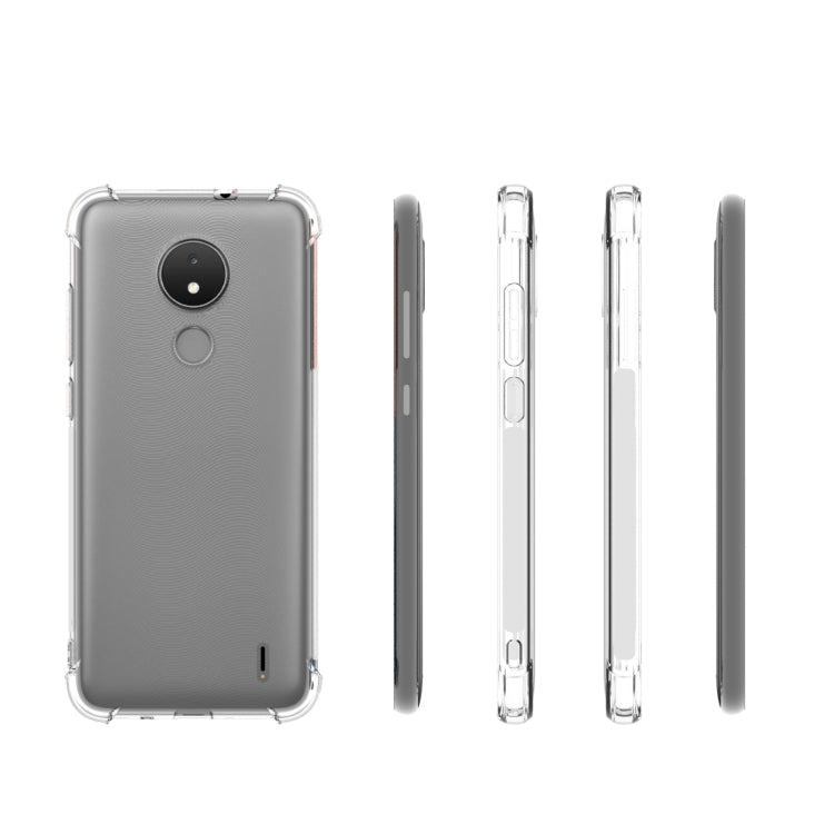 For Nokia C21 Shockproof Non-slip Thickening TPU Phone Case - Transparent